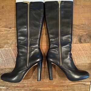 Banana Republic - Black Leather Knee Length Boots Sz 9 M Super Nice!